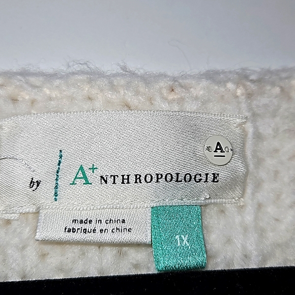 Anthropologie BNWT creme colored fisherman's sweater - Picture 4 of 9
